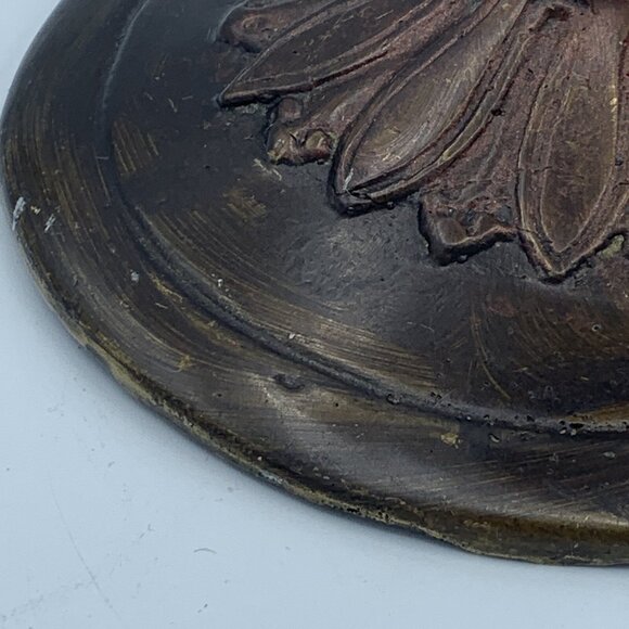 Vintage Mardi Gras Theatrical Face Mask on Stand Copper Brass ‘Antique’ Finish - Picture 6 of 15